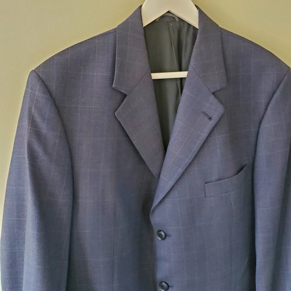 Mario Barutti 42 Reg Old Money Timeless Preppy Formal Glen Plaid Wool Blazer